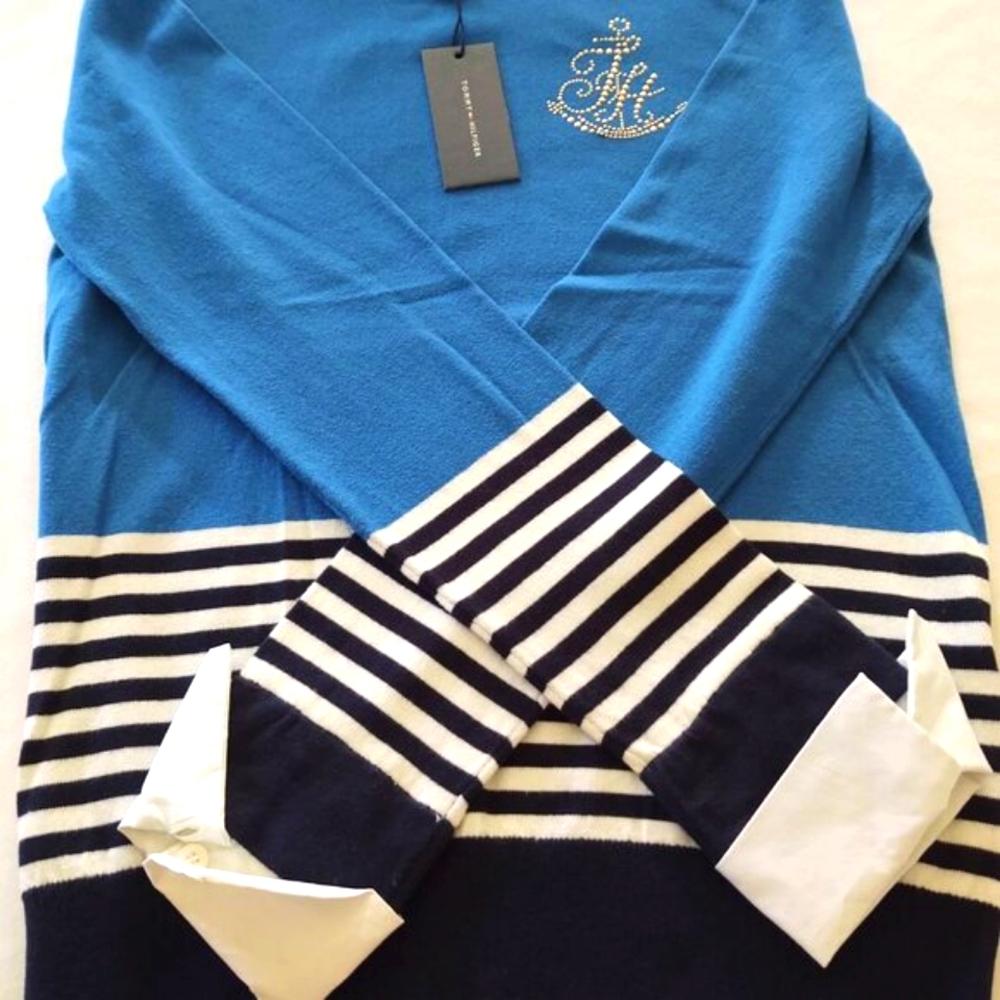 NWt  ⚓Tommy Hilfiger Nautical Stripe = Sweater~ Size: S